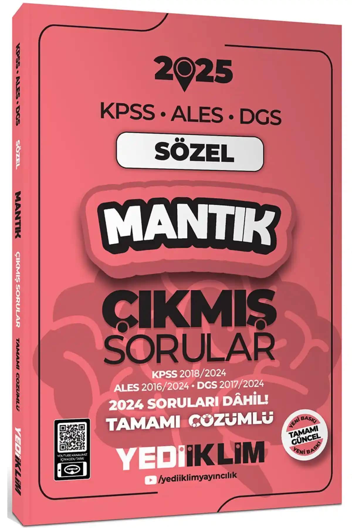 Yediiklim Yayınları 2025 KPSS ALES DGS AGS Sözel Mantık Çıkmış Sorular ve Çözümleri