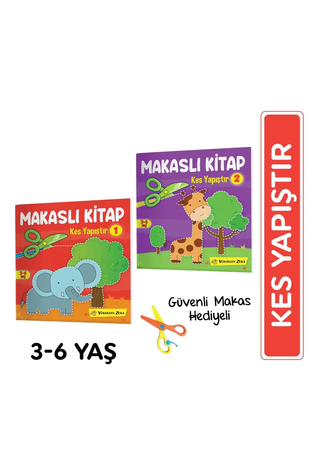 Yükselen Zeka Kes Yapıştır Makaslı Set: Çocukların El Becerilerini Güçlendiren Eğitici Oyun