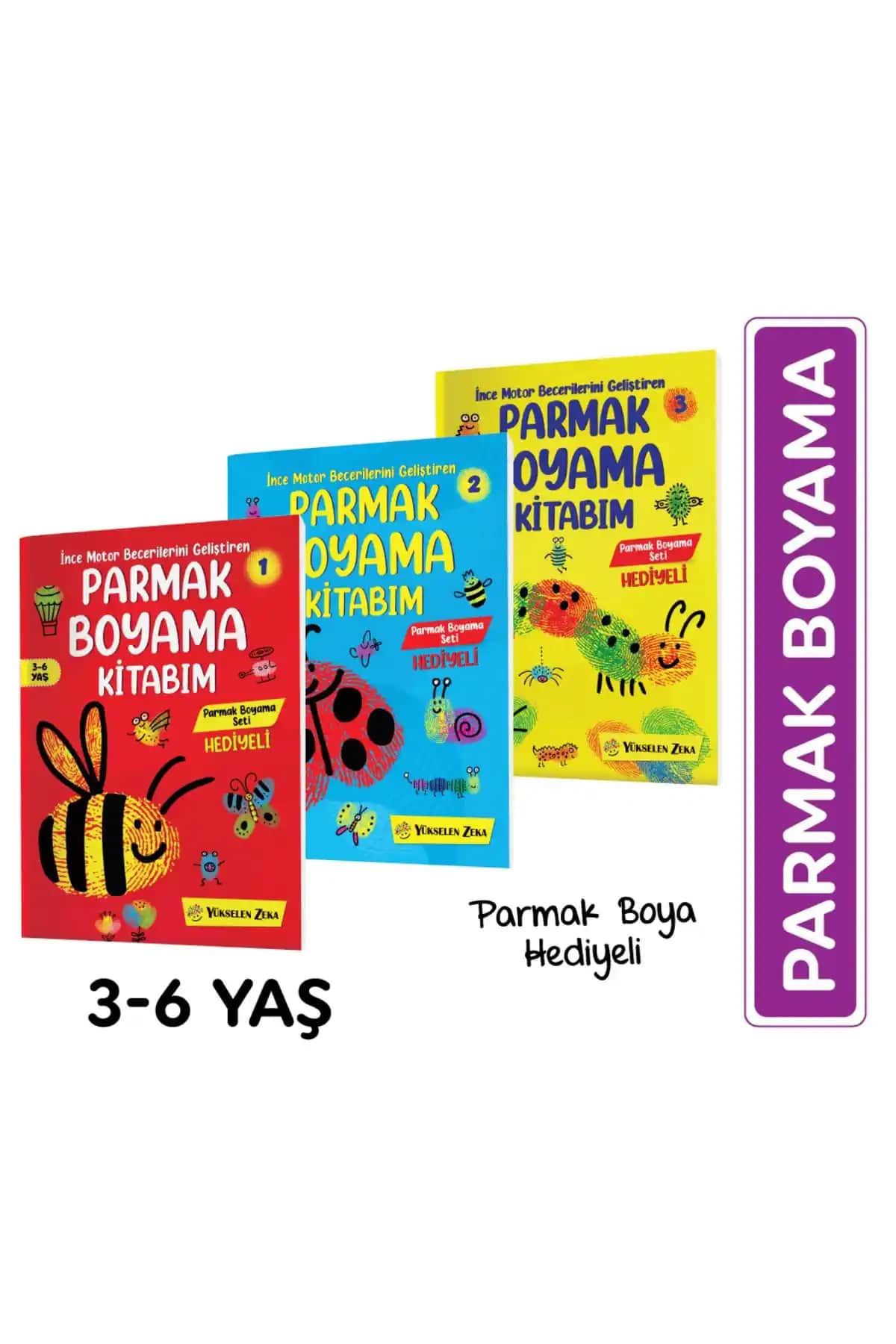 Yükselen Zeka Parmak Boyama Kitabım Seti 3-6 Yaş Çocuklar İçin Eğitici ve Yaratıcı Aktivite