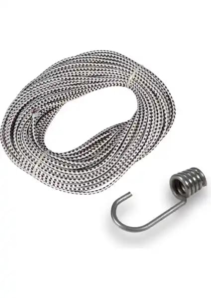 Branda ve Çadır Germe Aletleri: Dayanıklı Elastik İp ve Metal Kanca Seti