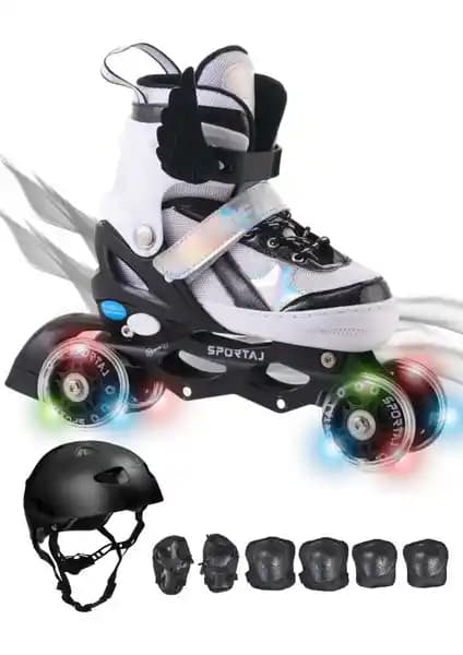 Çocuklar İçin Güvenli ve Eğlenceli Işıklı Paten Seti Sportaj Melek Kanatlı