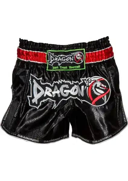 Dragon Retro Muay Thai Şortu Siyah Performans ve Estetik Birlikteliği