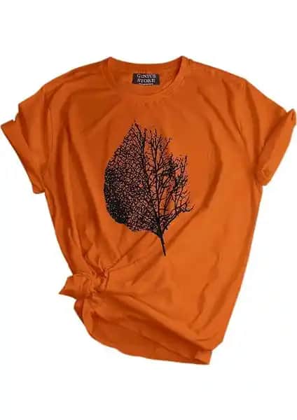 Genius Store Erkek Tişörtü Yaprak Desenli Outdoor Tasarım ve Özellikleri