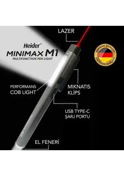Heider Minimax M1 Çok Fonksiyonlu Taşınabilir El Feneri ve Aydınlatma Çözümü