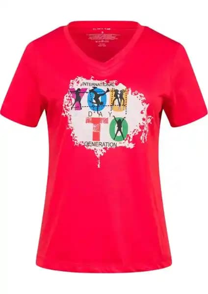 Kadınlar İçin Doğal Pamuk ve Sürdürülebilirlik Odaklı V Yaka Tişörtü