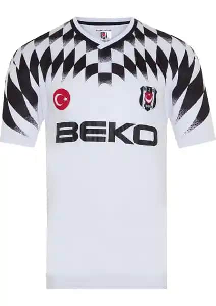 Krtlyvs Beşiktaş Retro Beko Kısa Kol Beyaz Forma Spor ve Günlük Kullanım İçin