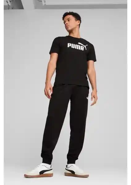 Puma ESS No. 1 Logo Siyah Erkek Kısa Kollu T-Shirt Günlük ve Spor Kullanımına Uygun
