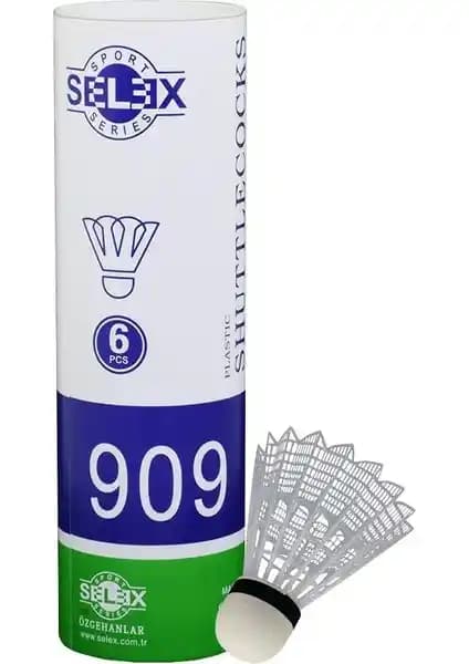 Selex 909 Badminton Topu 6'lı Paket - Dayanıklı ve Orta Hızlı Oyun Deneyimi