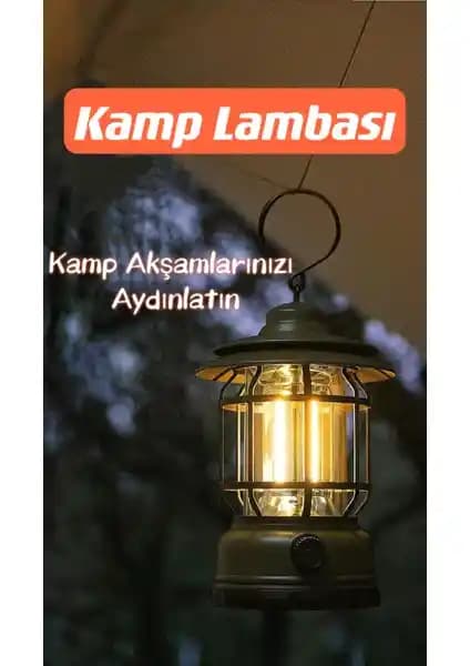 Shufa Nostaljik Kamp Lambası USB Şarjlı Ledli Taşınabilir Aydınlatma Çözümü