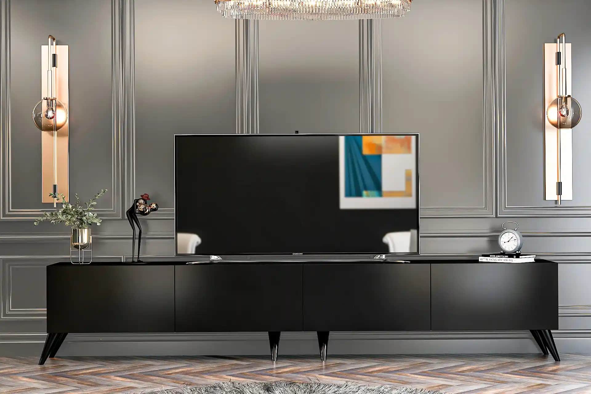 Siyah Televizyon Ünitesi ile Modern ve Şık Dekorasyon Fikirleri ve Uygulama İpuçları