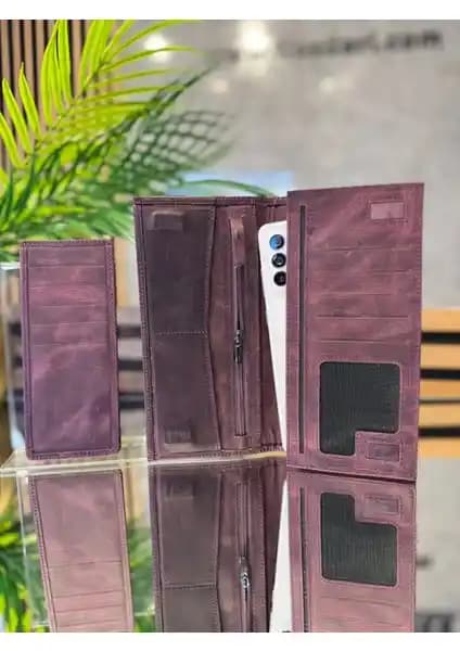 Tios Deri Deri Cüzdan Telefon Bölmeli Günlük Kullanım İçin Şık ve Dayanıklı Tasarım