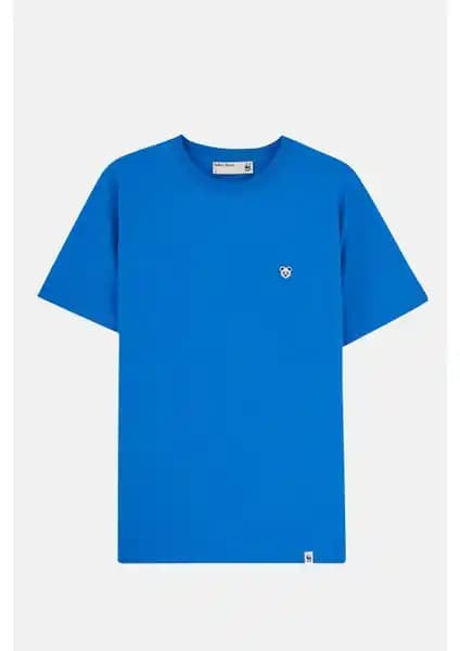 WWF Market Panda Hafif Saks Mavi Tişört Çevre Dostu ve Şık Yazlık Giysi