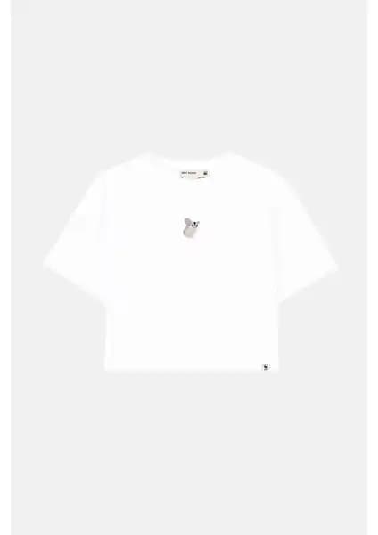 WWF Market Sugar Glider Hafif Kesim Crop T-Shirt Beyaz Doğa ve Hayvan Sevgisini Yansıtan Tasarım