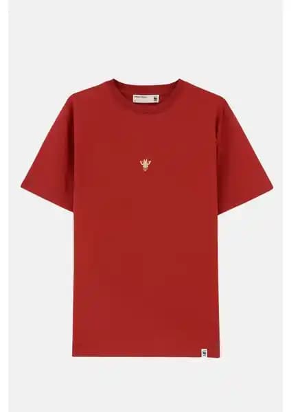 WWF Market Zürafa Hafif Pamuklu T-shirt Kiremit Renk Doğa Dostu Tasarım