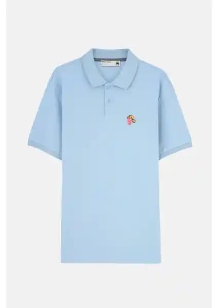 WWF Palyaço Balığı Mavi Polo Yaka T-Shirt - Sürdürülebilir ve Şık Günlük Giyim Seçeneği