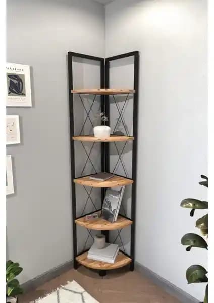 Bofigo 5 Raflı Metal Köşe Kitaplık ve Wood House Inci Kitaplık Karşılaştırması