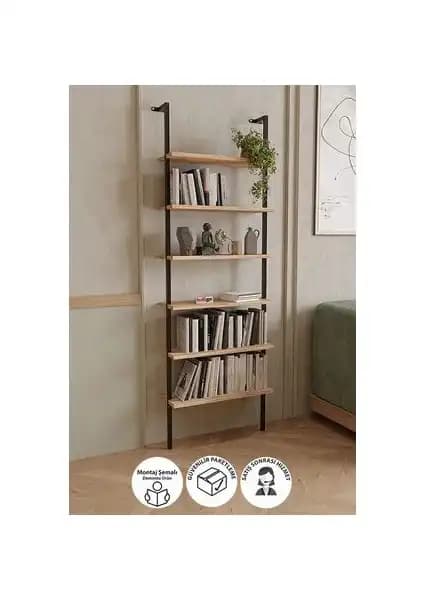 Bofigo 6 Raflı Duvara Monte Kitaplık ve Peka 5 Raflı Modern Dekoratif Kitaplık Karşılaştırması 1