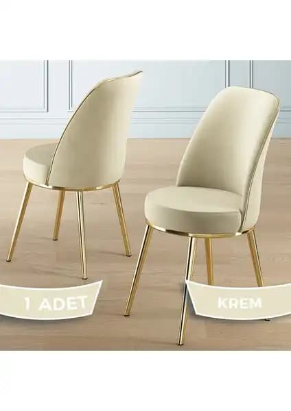 Canisa Pefa Serisi Mutfak Sandalyeleri Karşılaştırması Krem ve Gold Kaplama Modelleri 2