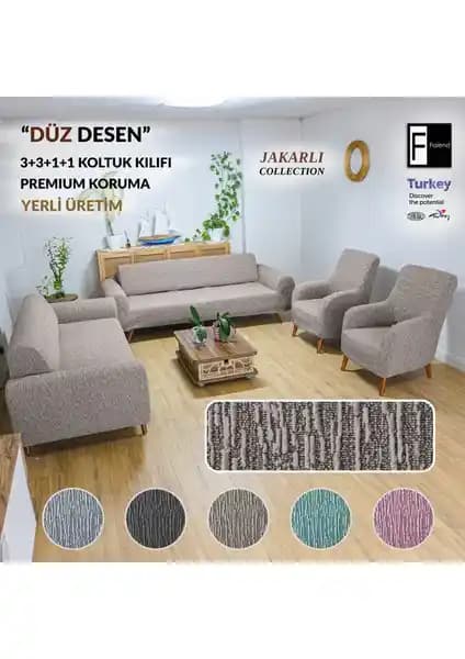 Faiend Jakarlı Düz Desen Esnek Kanepe Kılıfı ve Vizon Koltuk Kılıfı Karşılaştırması