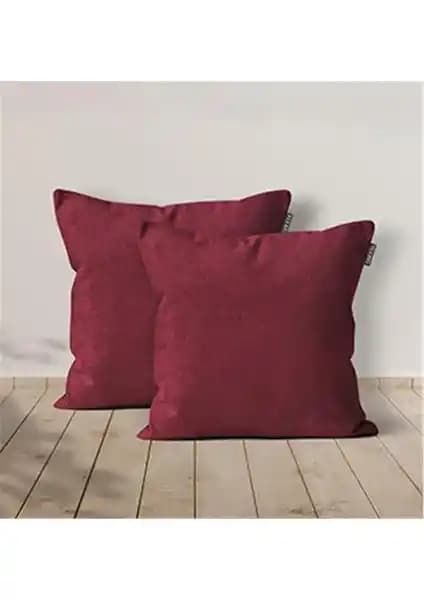 Goccia Kadife Dokulu Kırlent Kılıfı Karşılaştırması: 2'li Bordo ve 4'lü Kiremit Modelleri