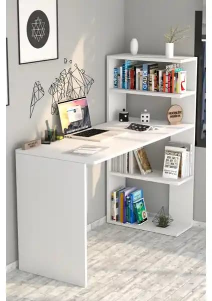 Moonlife Çınar ve Yurudesign Laura Kitaplıklı Çalışma Masası Karşılaştırması