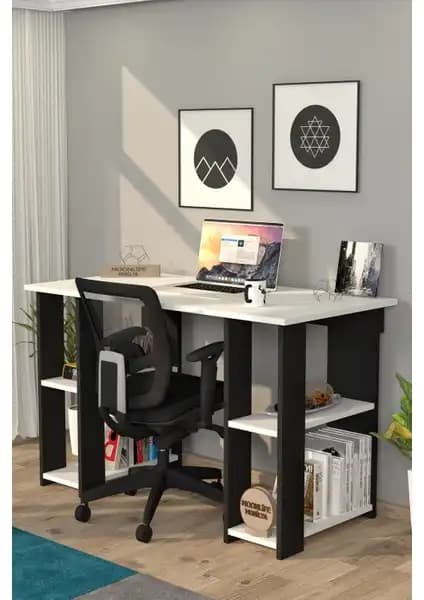 Moonlife Hipo Çalışma Masası Çam ve Siyah Kitaplıklı Model Karşılaştırması 2