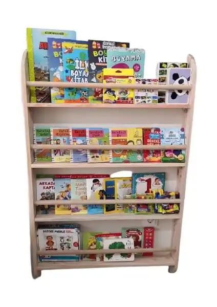 Mrt Ahşap Montessori Kitaplık Geniş Model Çamdan ve Yuvarlak Çıtalı Karşılaştırması