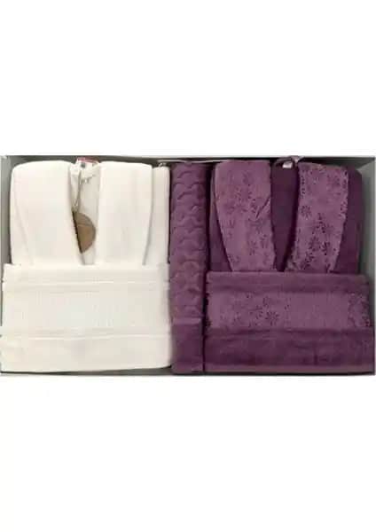 Özdilek Blossom Mürdüm-Krem ve Point Happy Aile Bornoz Setleri Karşılaştırması