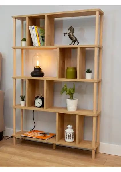 Peka 5 Raflı ve Zeo Wood Design 360° Döner Kitaplık Karşılaştırması 1