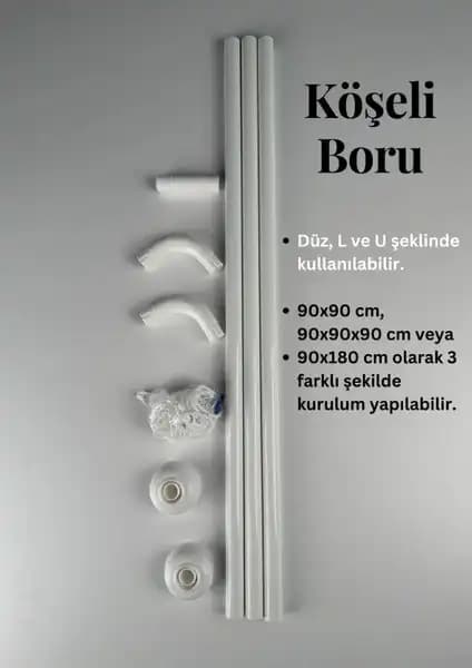 Tropik Home Banyo Perde Boruları ve Köşeli Boru Seçenekleri Karşılaştırması 2