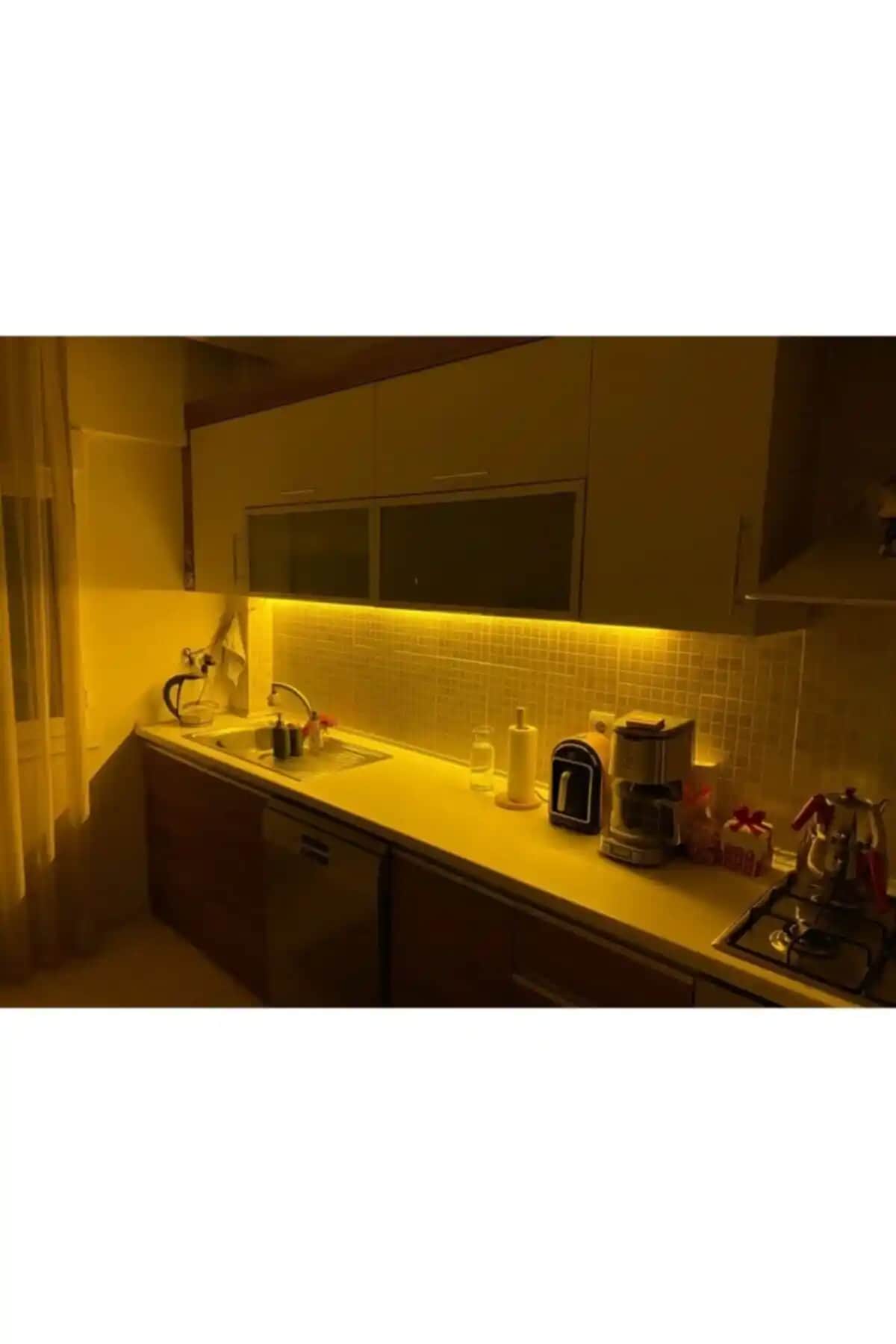 Bvs Elektronik Amber LED Şerit 1 Metre İç Mekan ve Mutfak Aydınlatması İçin