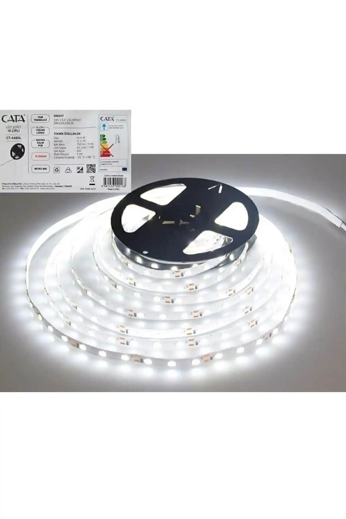 Cata 3 Çipli Şerit LED Beyaz Işık: Modern İç Mekan Aydınlatması Çözümü