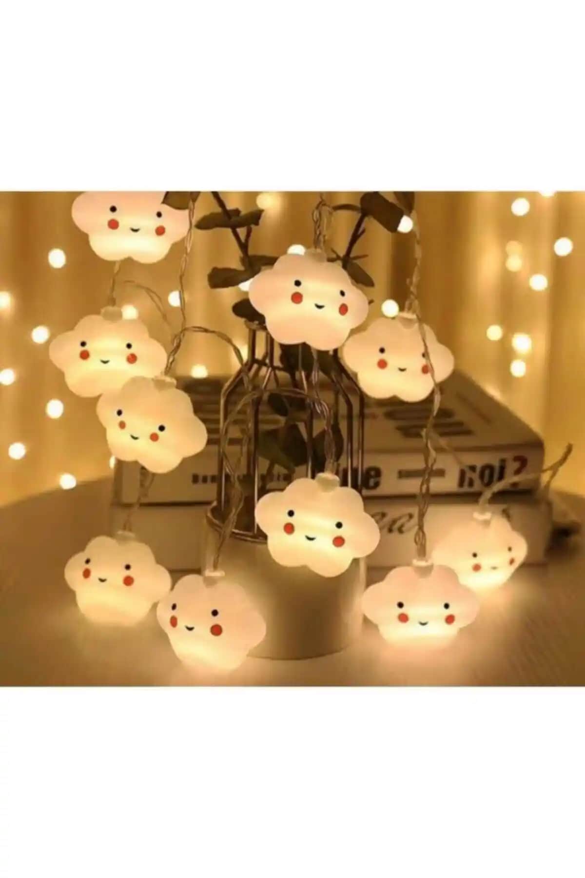 Çocuk Odası Dekorasyonuna Uygun Sarı LED Bulut Şekilli Aydınlatma Ürünü