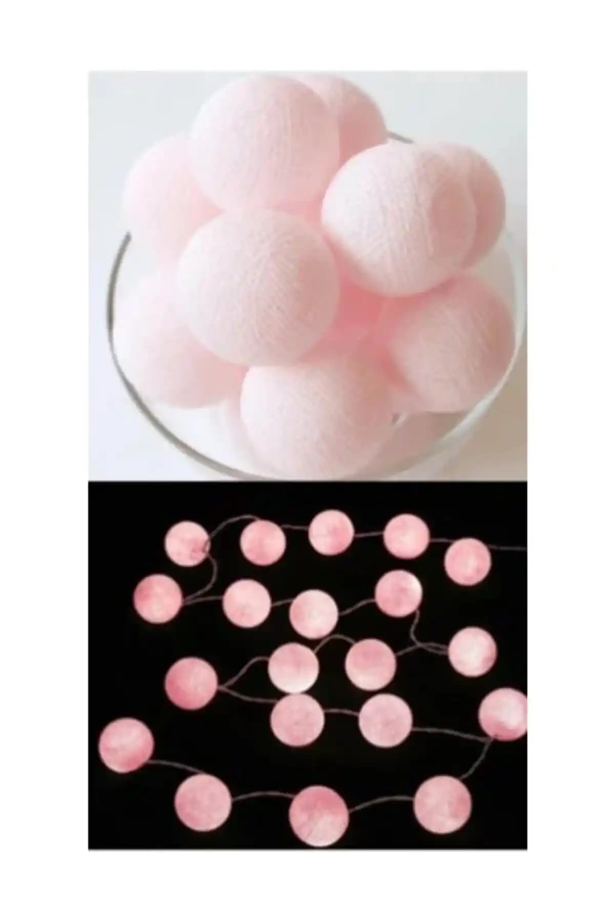 ELBA Pembe 10'lu 3 Metre LED Işıklı Dolma Top Aydınlatma Ev ve Organizasyonlar İçin