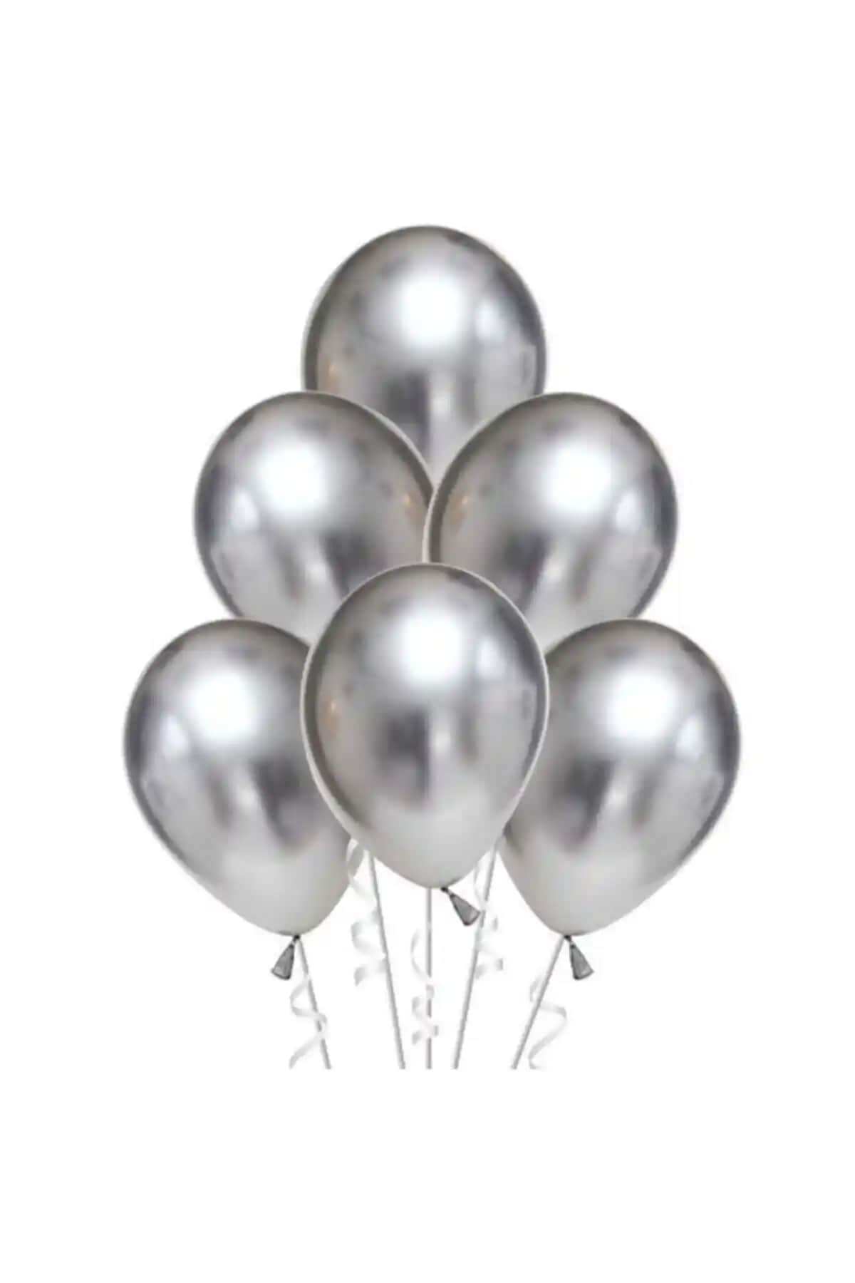 Gümüş Gri Metalik Balonlar ile Şık ve Modern Parti Dekorasyonları İçin Ideal Çözüm