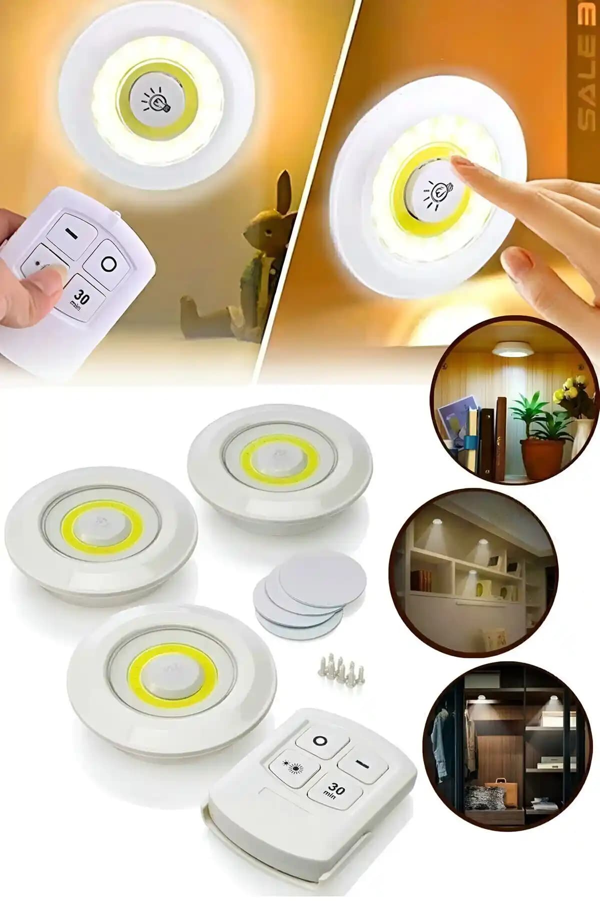 Güzelyüz AVM Uzaktan Kumandalı 3'lü Spot LED Lambalar Modern ve Pratik Aydınlatma Çözümü