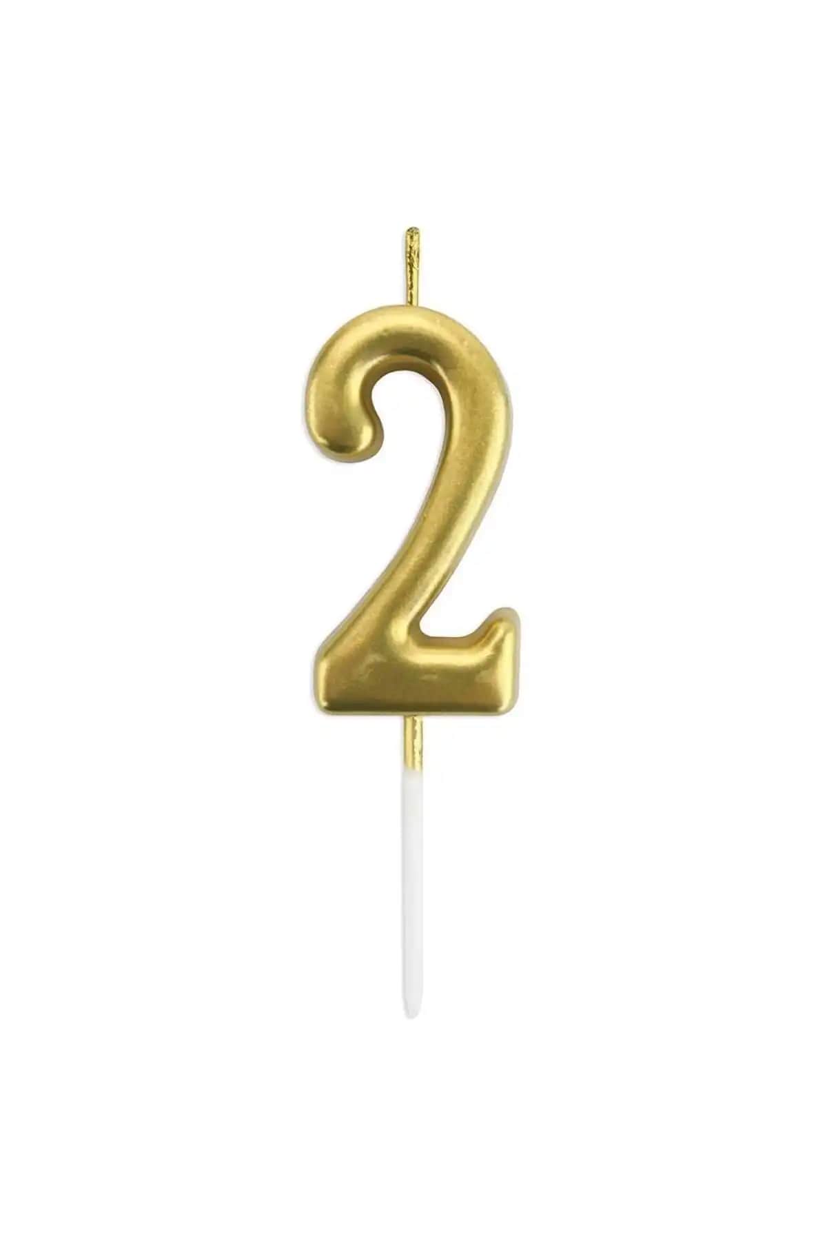 Huzur Party Store Renkli Altın Rakam Mumları Doğum Günü ve Kutlama İçin Uygun