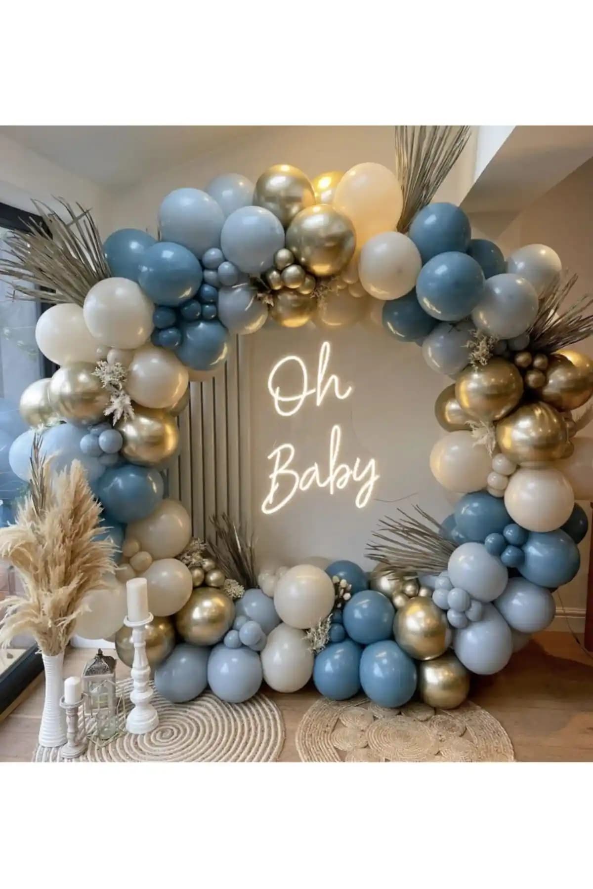 Krom Gold Derin Okyanus ve Sütlü Kahve Balon Zinciri ile Şık Dekorasyon Seçenekleri