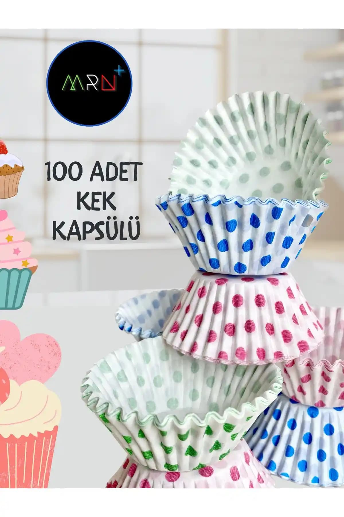 Mirvano 100 Adet Kek Kapsülü ve Muffin Kağıdı: Renkli ve Dayanıklı Kek Pişirme Malzemeleri