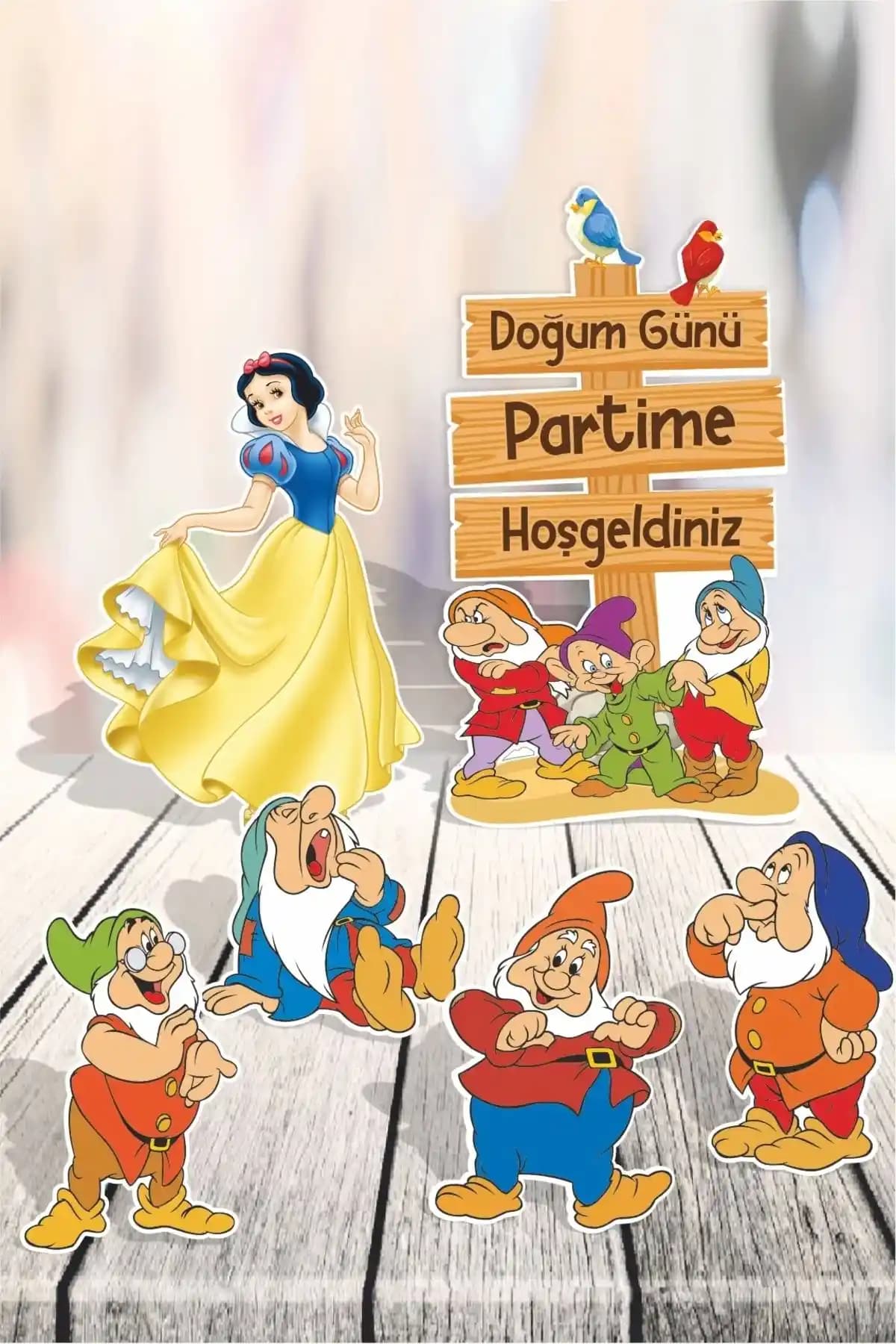 Neşeli Günlerim Pamuk Prenses Ayaklı Pano Seti Çocuk Odası ve Temalı Dekorasyon İçin