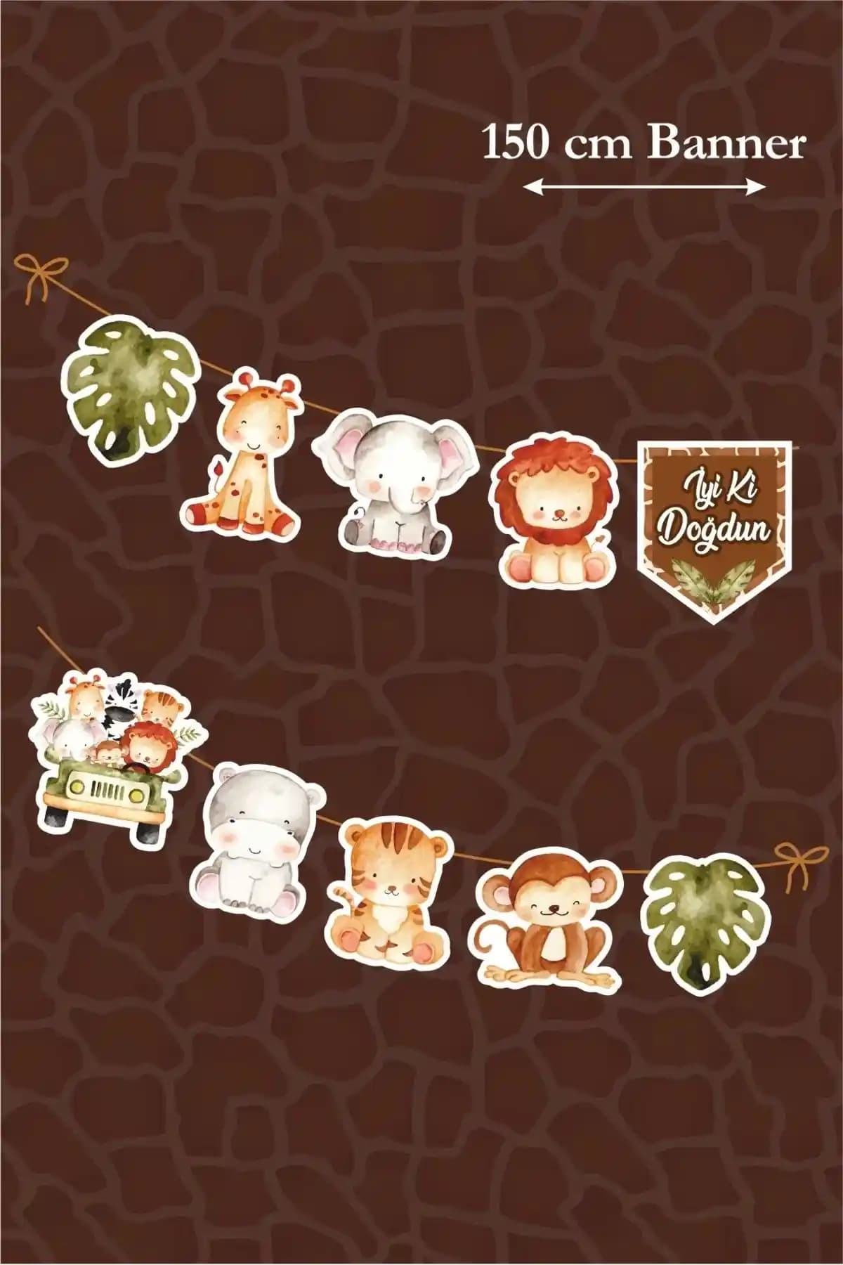 Neşeli Günlerim Safari Pastel Büyük Banner ve Dekorasyon Çözümünün Özellikleri