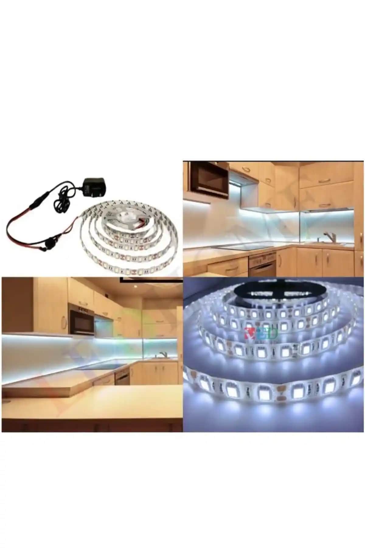 OOKAY Beyaz Şerit LED Aydınlatma 5 Metre İç Mekan Uygun ve Enerji Verimli