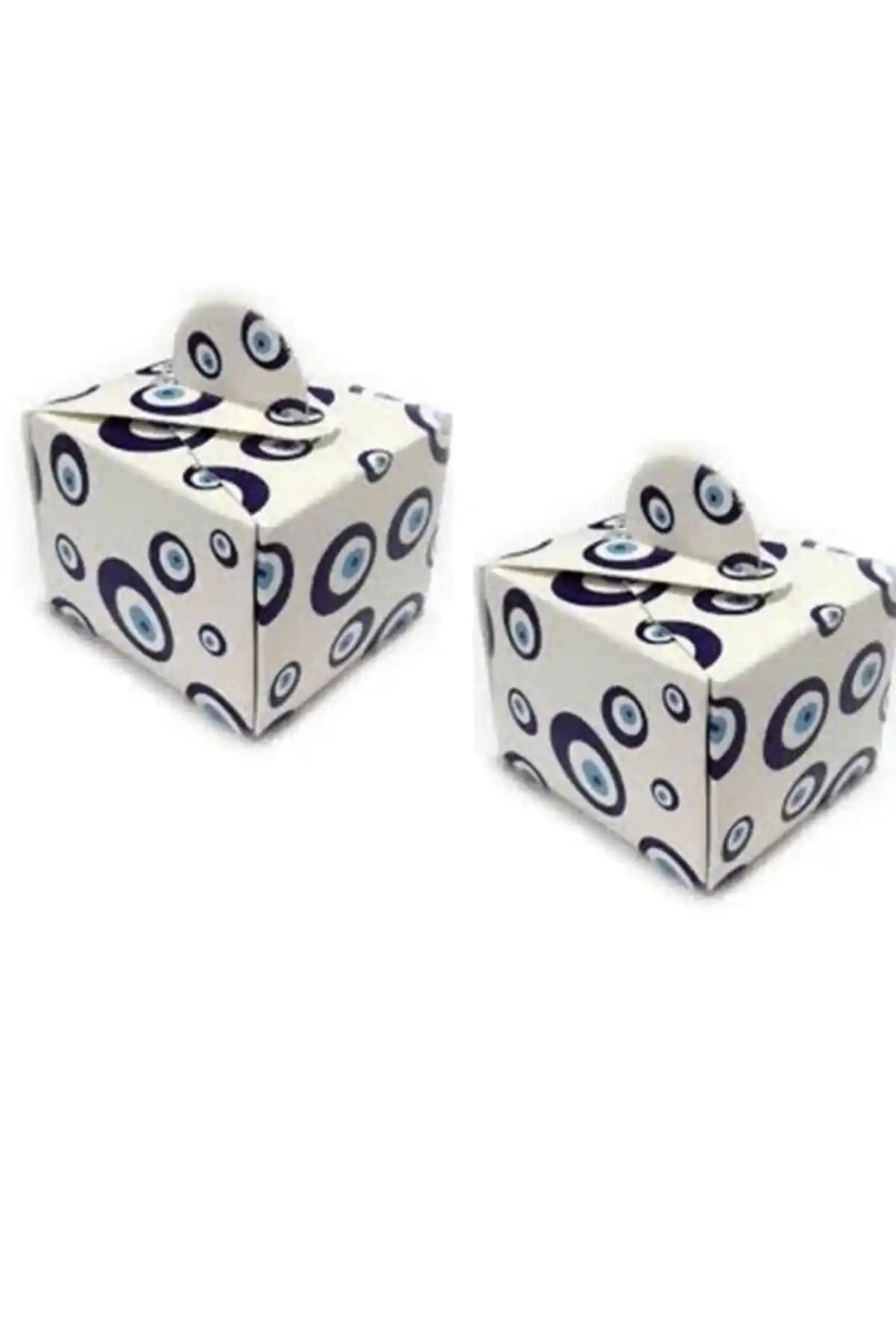 Parti Dolabı 50'li Kare Nazar Boncuklu Lokum Seti Estetik ve Kullanışlı Sunum Çözümü