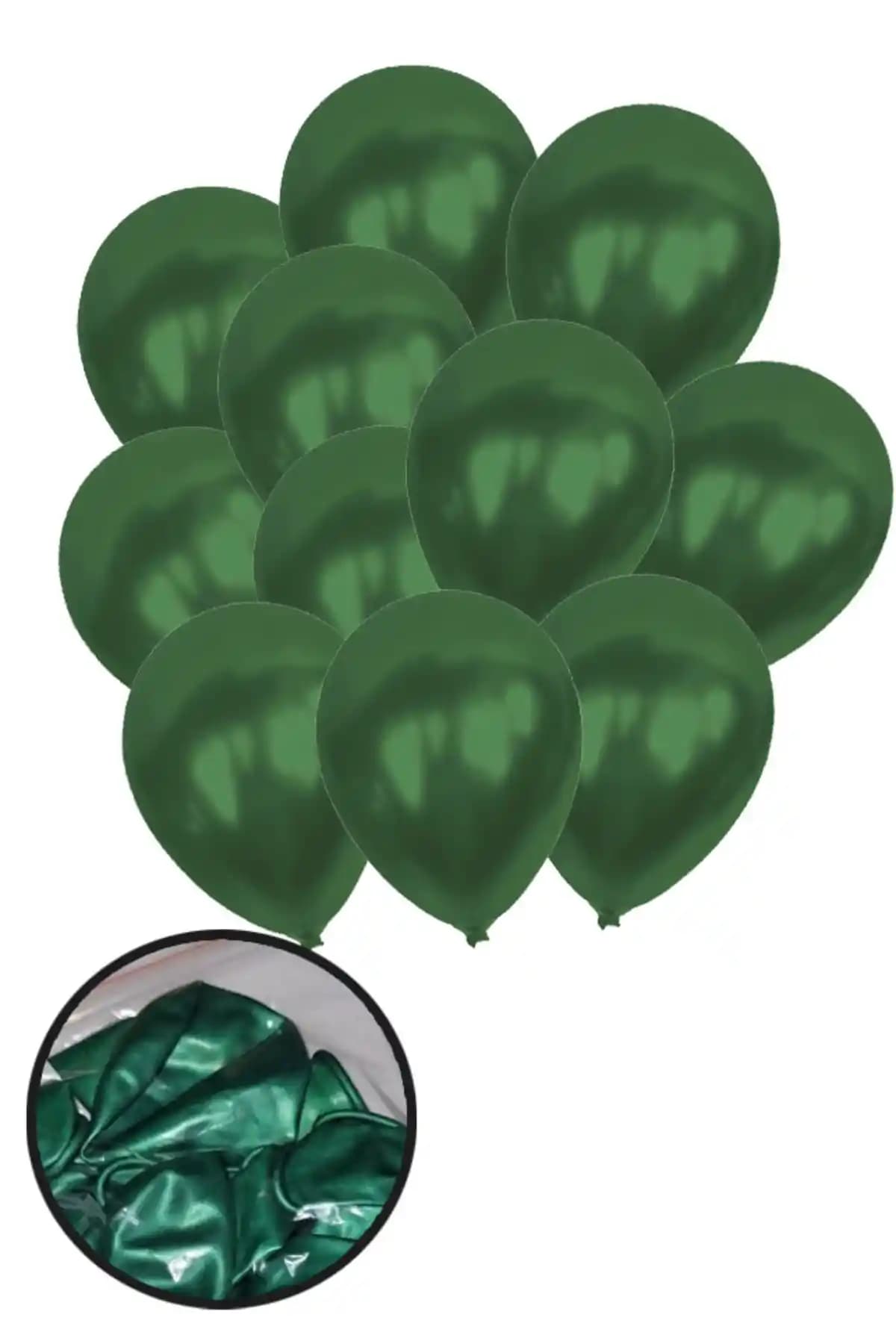 Parti Dolabı Metalik Koyu Yeşil Balon 12'li – Modern ve Şık Dekorasyon Seçeneği