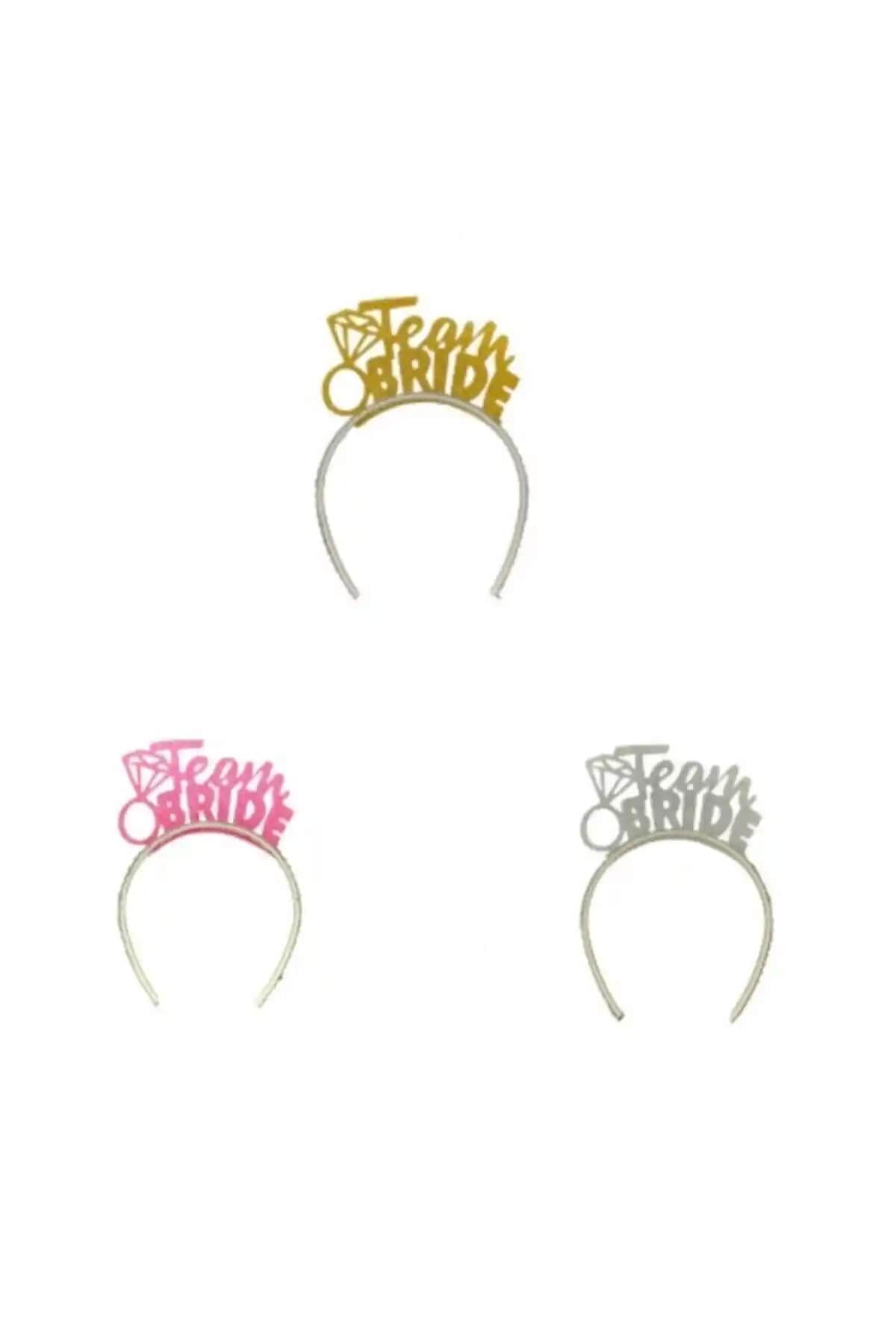 Parti Kırtasiye Team Bride Simli Eva Taç Seti 10 Renkli Şık ve Eğlenceli Aksesuar