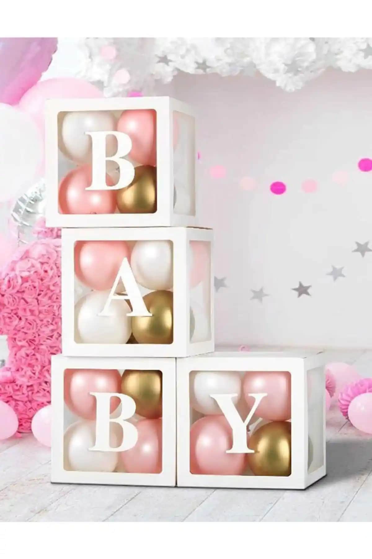 Parti Pera Baby Şeffaf Balon Kutusu Doğum Günü ve Çocuk Partileri İçin Şık Dekorasyon