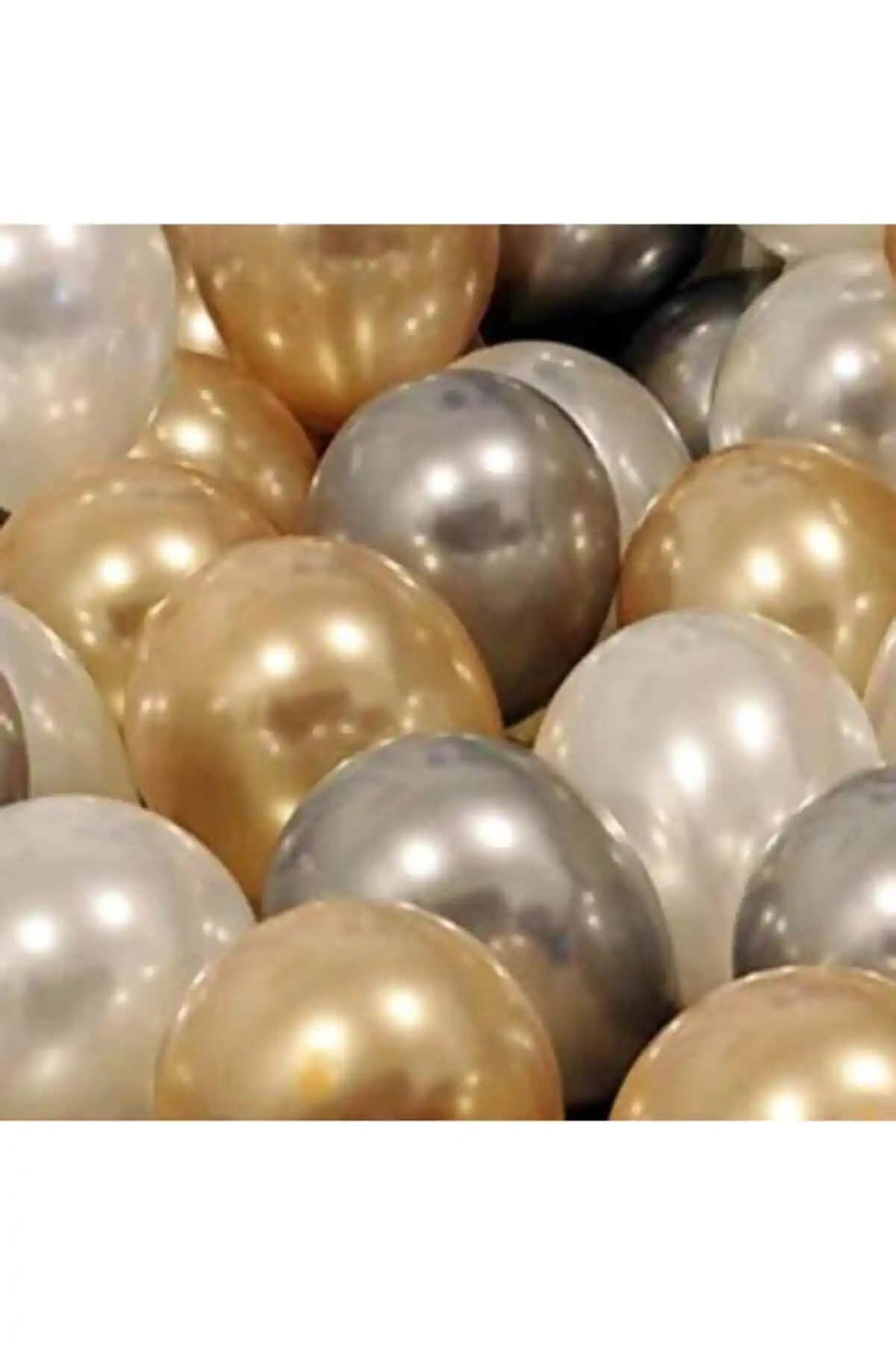 Partiniseç Metalik Balon Seti 30 Adet Renkli ve Uçan Balonlar ile Dekorasyon Ürünü