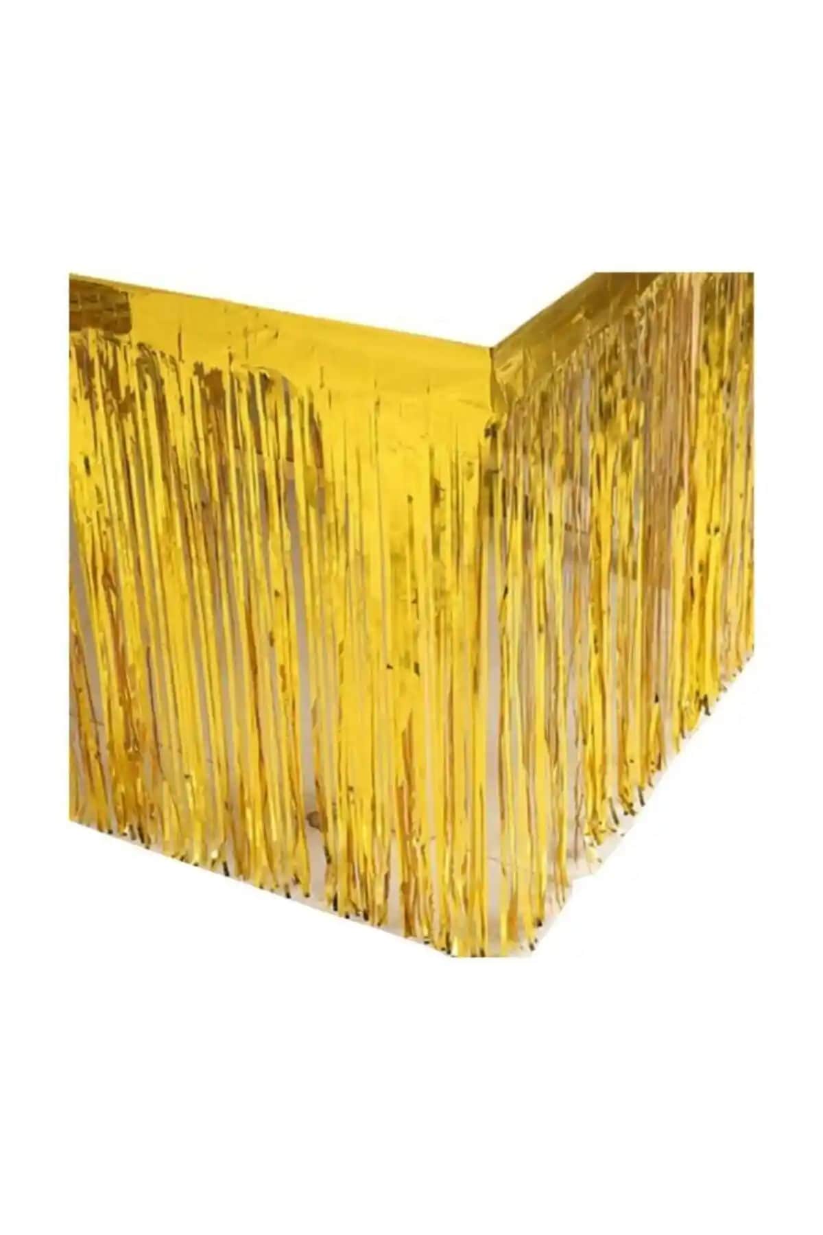 Partioutlet Altın Püsküllü Metalize Masa Eteği: Şık ve Kullanışlı Masa Dekorasyonu Ürünü