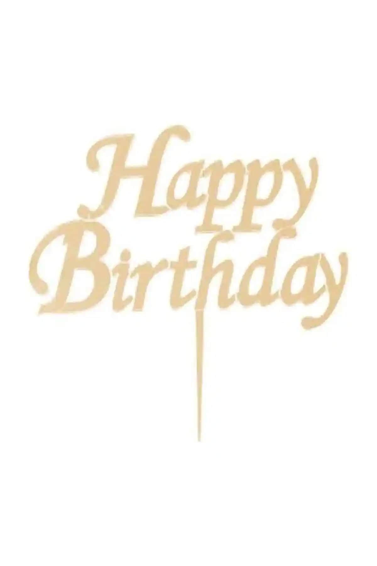 PartiOutlet Altın Renkli 15x15 cm Folyo Balon Doğum Günü ve Kutlama Dekorasyonu