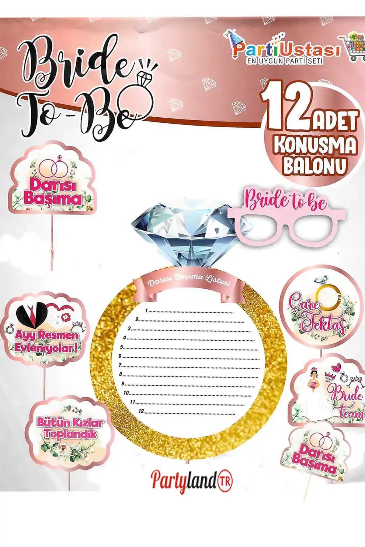 PartylandTR Bride To Be Konuşma Balonu Renkli ve Eğlenceli Düğün ve Nişan Dekorasyonu